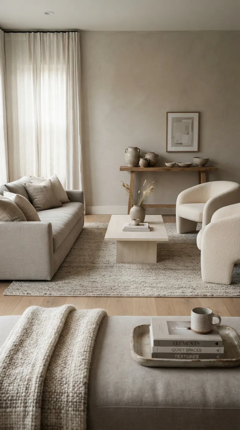 modern home design trends for 2026 Layered Neutrals Make Rooms Feel Collected
