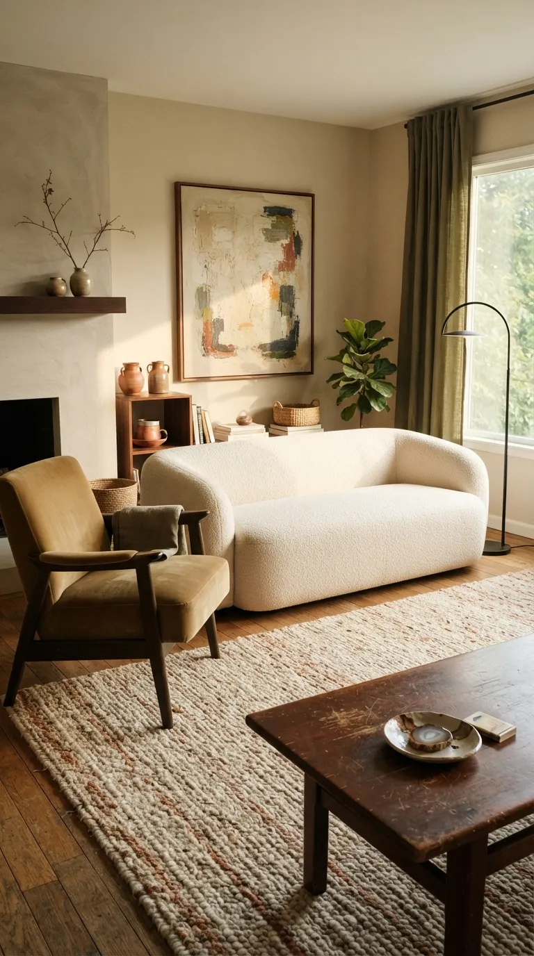 modern home design trends for 2026 Vintage Pieces Add Character to Modern Rooms