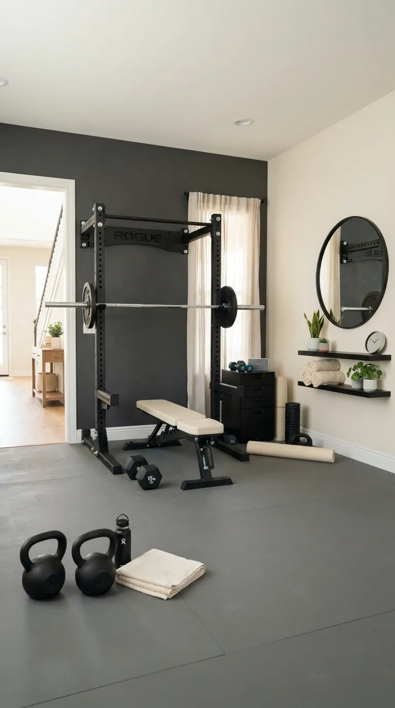 modern home gym color ideas Charcoal and Cream
