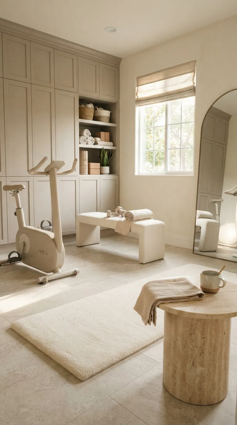 modern home gym color ideas Cream and Soft Taupe