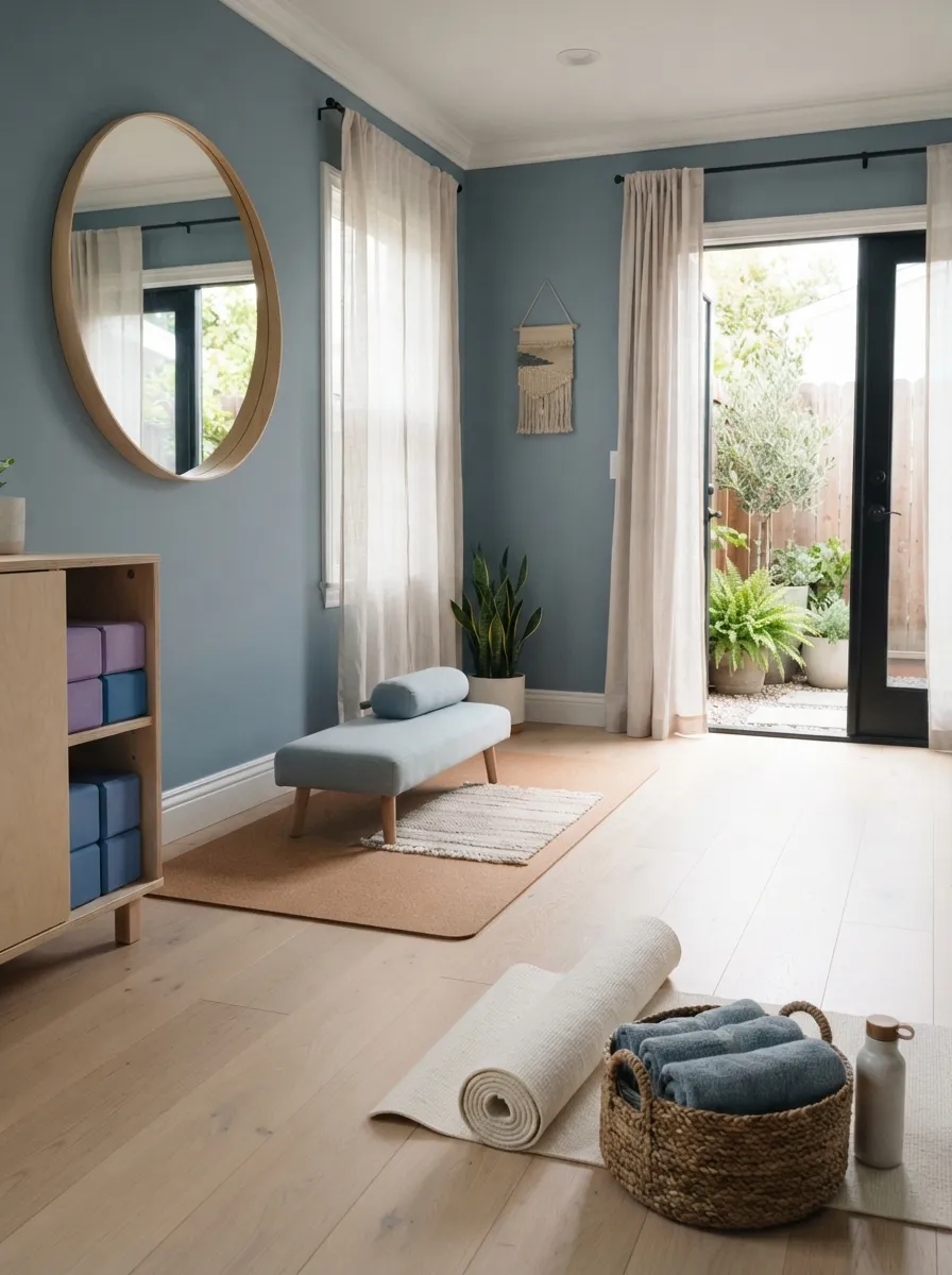 modern home gym color ideas Dusty Blue Serenity