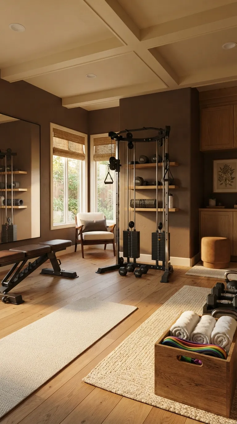 modern home gym color ideas Mocha Brown Comfort