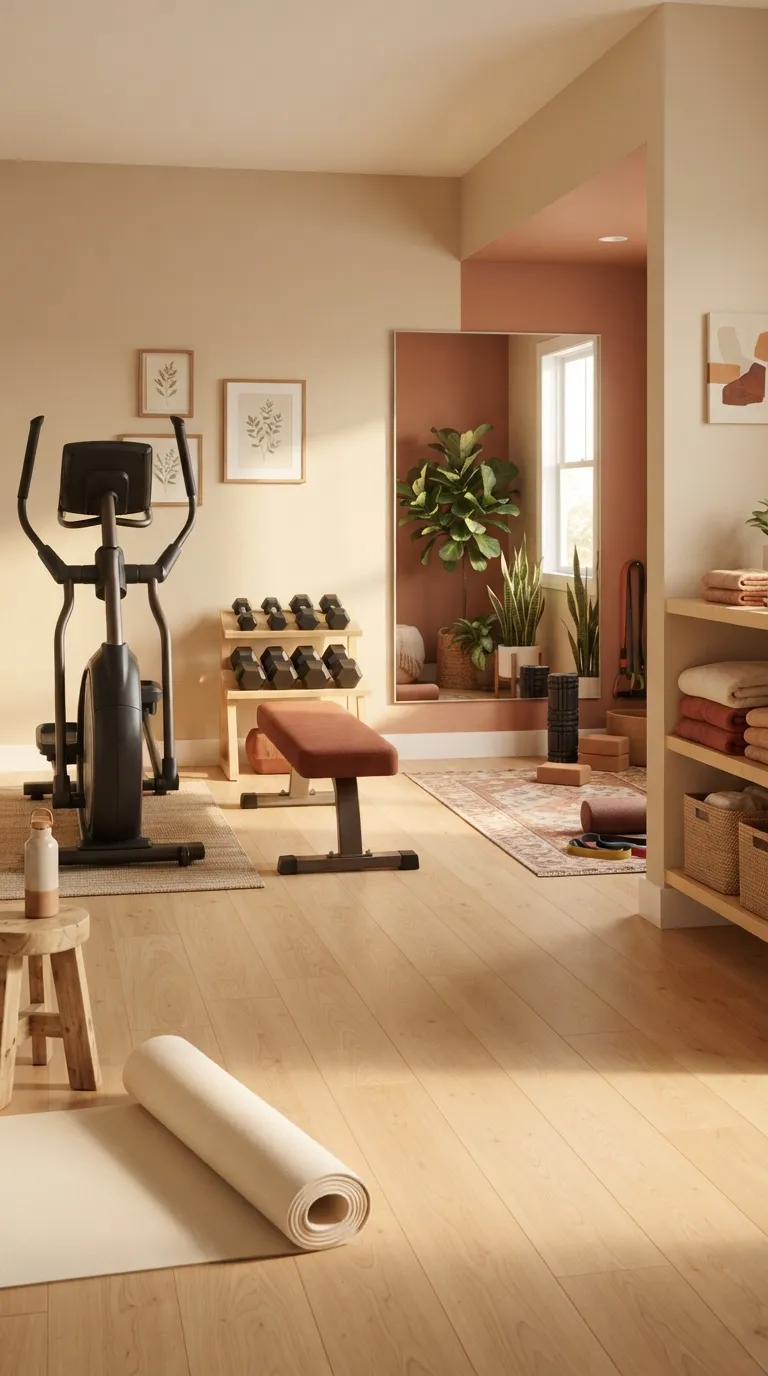 modern home gym color ideas Muted Terracotta Accents
