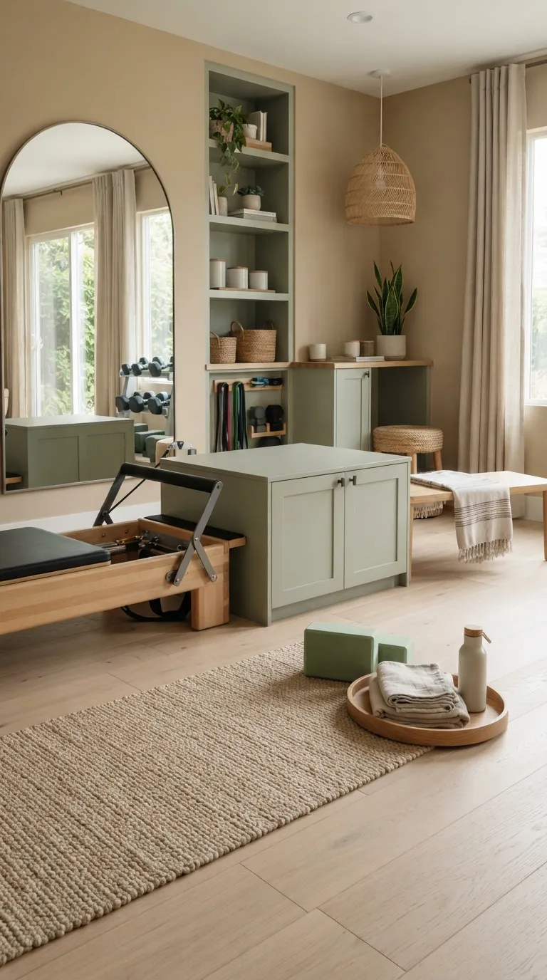 modern home gym color ideas Sand and Sage Layers
