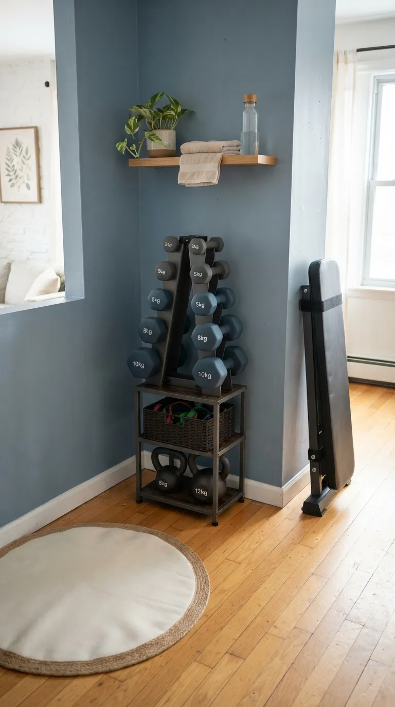 modern home gym ideas for beginners Compact Dumbbell Corner