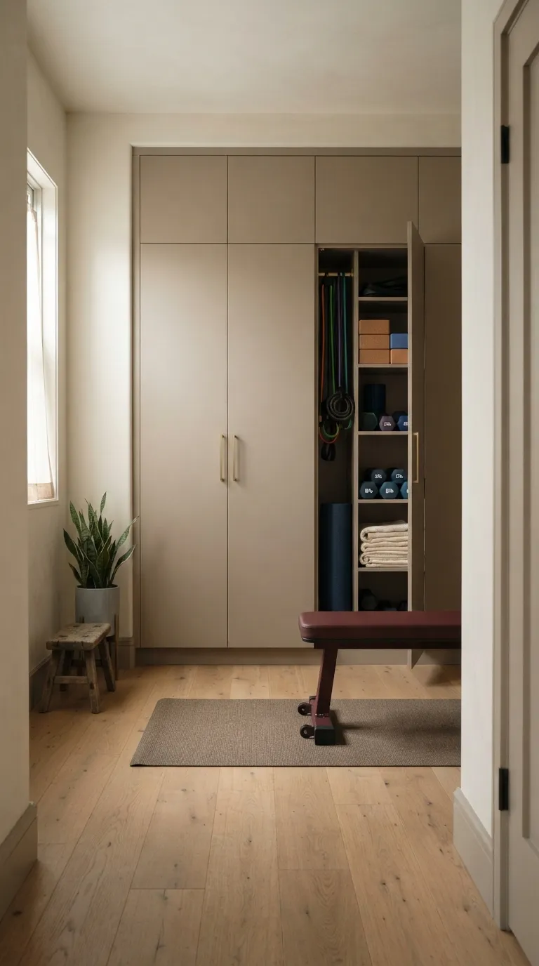 modern home gym ideas for beginners Hidden Storage Cabinet