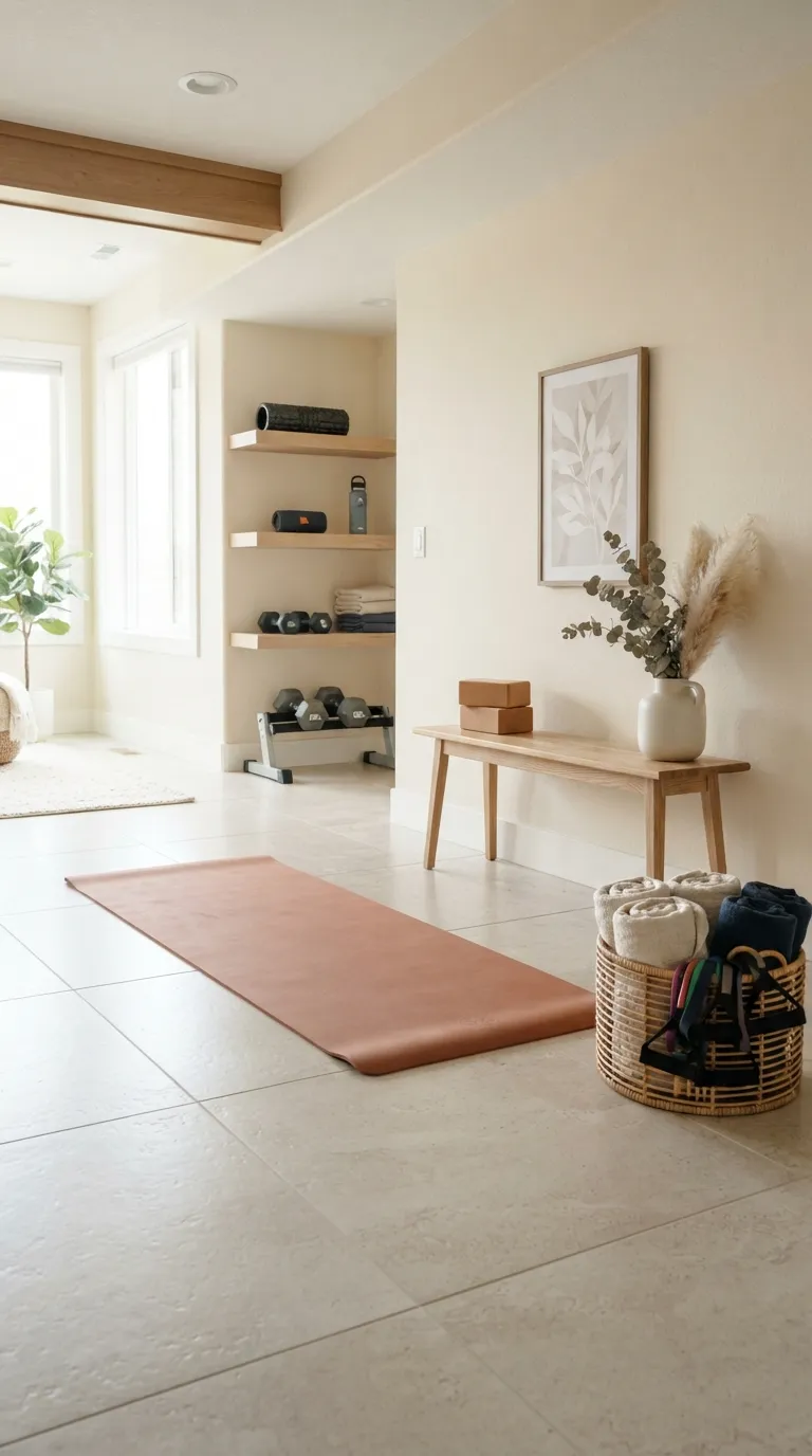 modern home gym ideas for beginners Open Floor Stretching Area