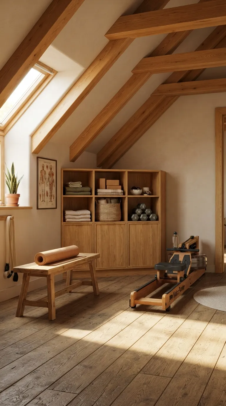 modern home gym ideas for beginners Warm Wood Workout Room
