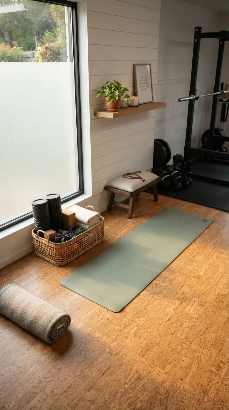 modern home gym ideas for garages Dedicated Stretching Area