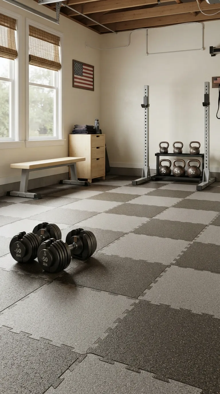 modern home gym ideas for garages Minimal Equipment Layout