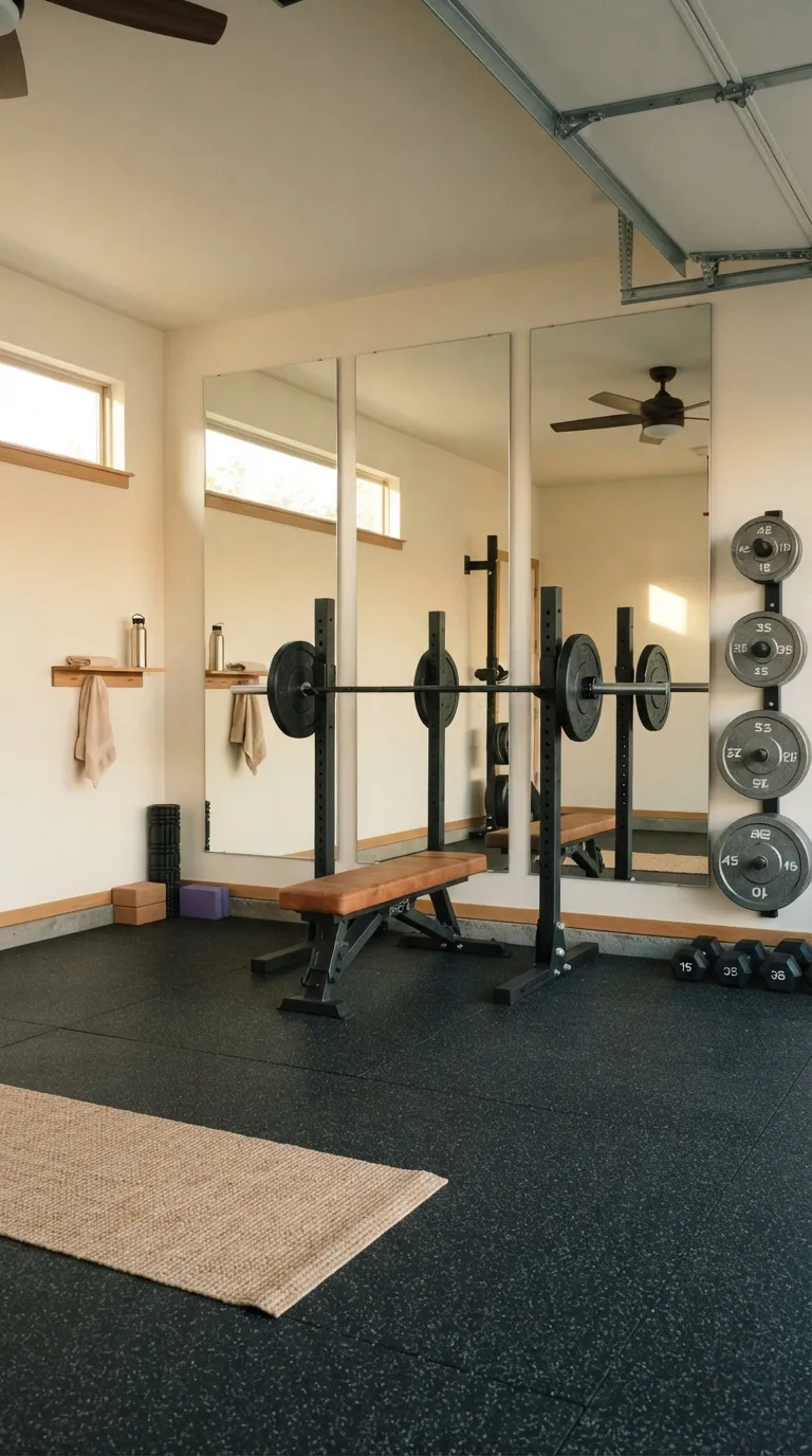 modern home gym ideas for garages Mirror Workout Wall