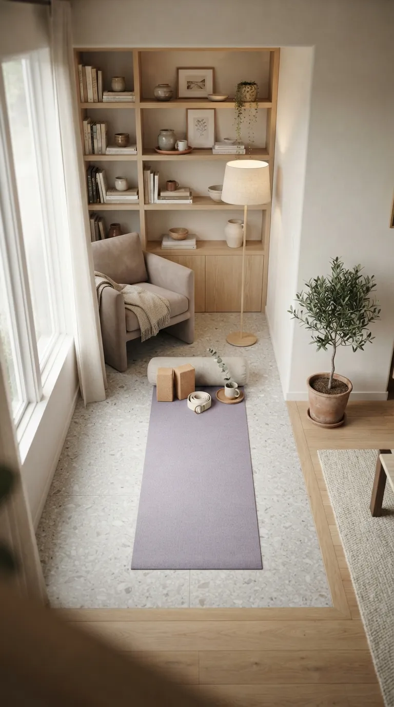 modern home gym ideas for small spaces Build a Minimalist Yoga Corner
