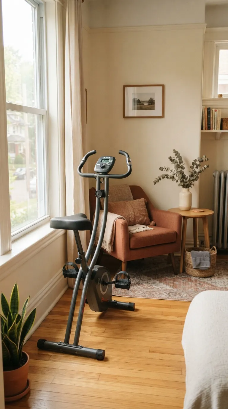 modern home gym ideas for small spaces Choose a Slim Exercise Bike for Tight Rooms
