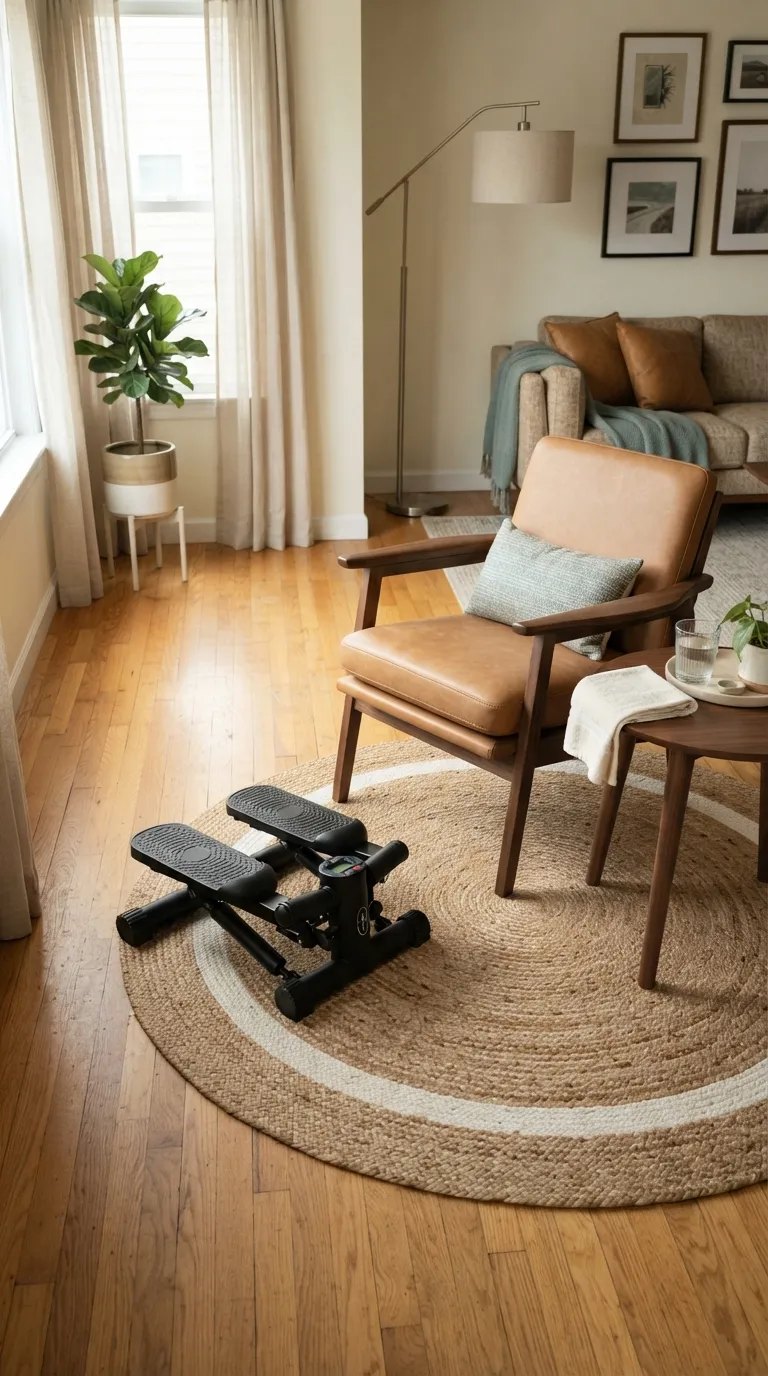 modern home gym ideas for small spaces Keep a Stepper Ready for Quick Cardio
