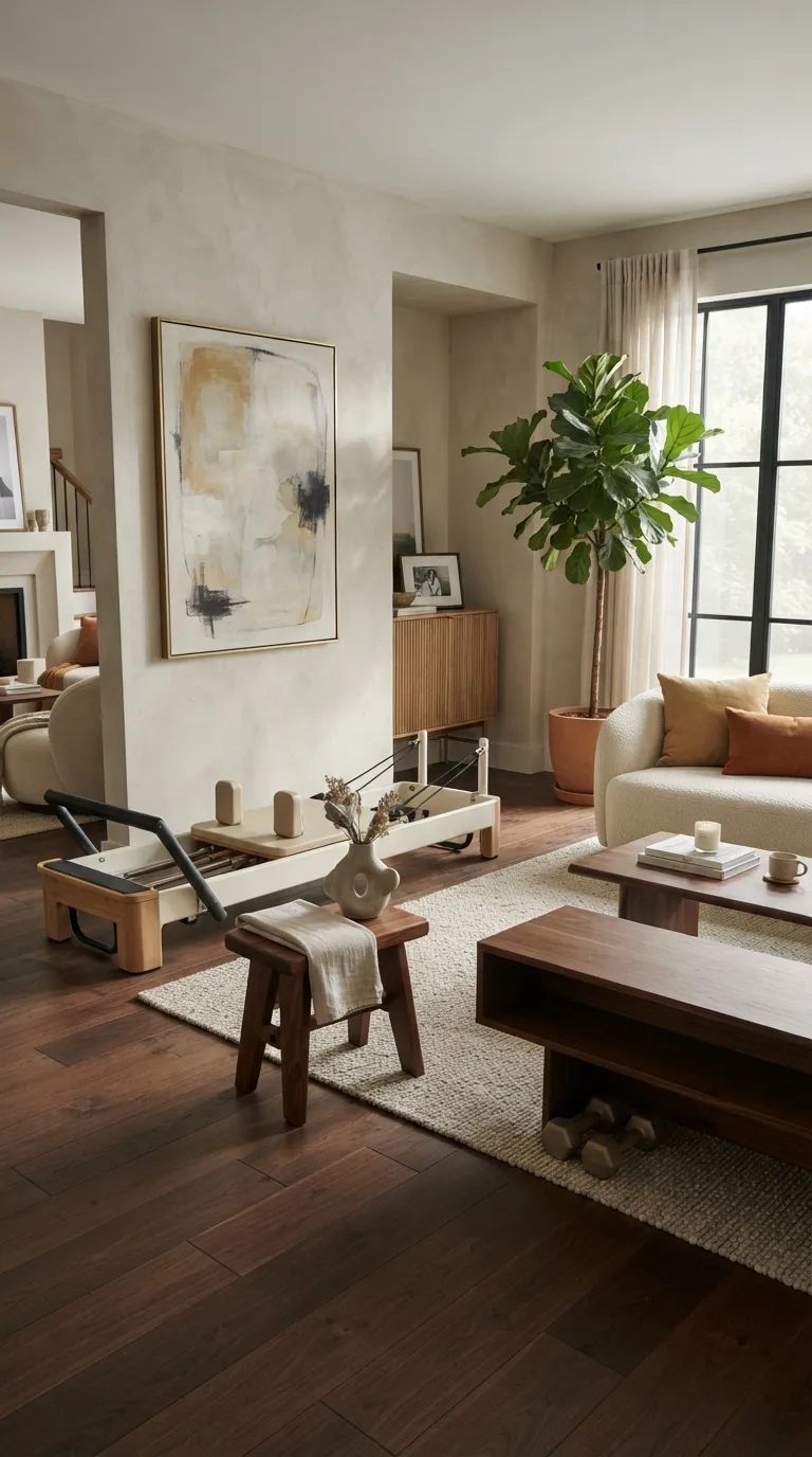 modern home gym ideas for small spaces Style the Gym Area Like Part of the Living Room