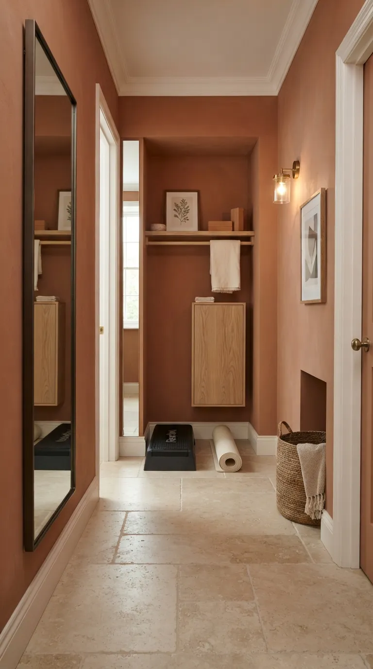 modern home gym ideas for small spaces Turn a Small Hallway Nook Into a Workout Spot