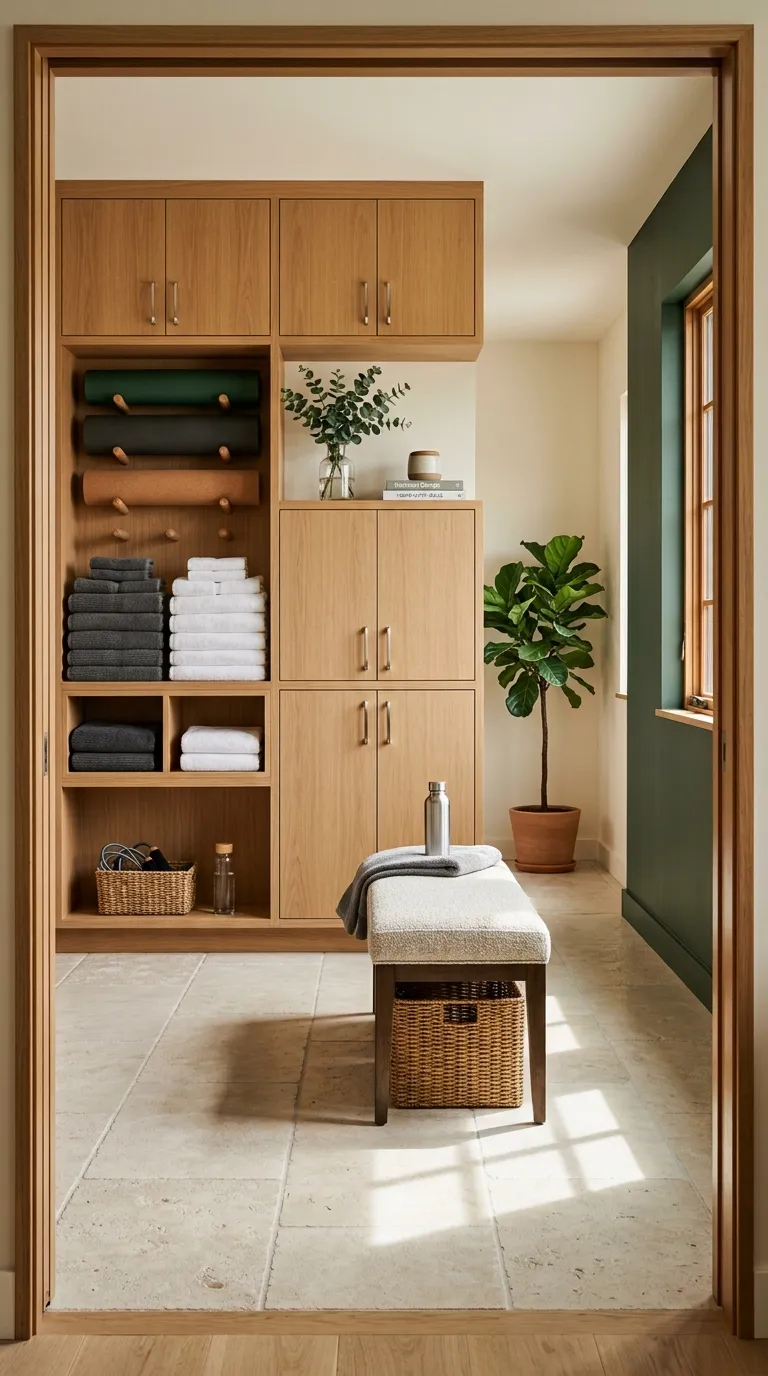 modern home gym ideas for spare rooms Built-In Storage Wall