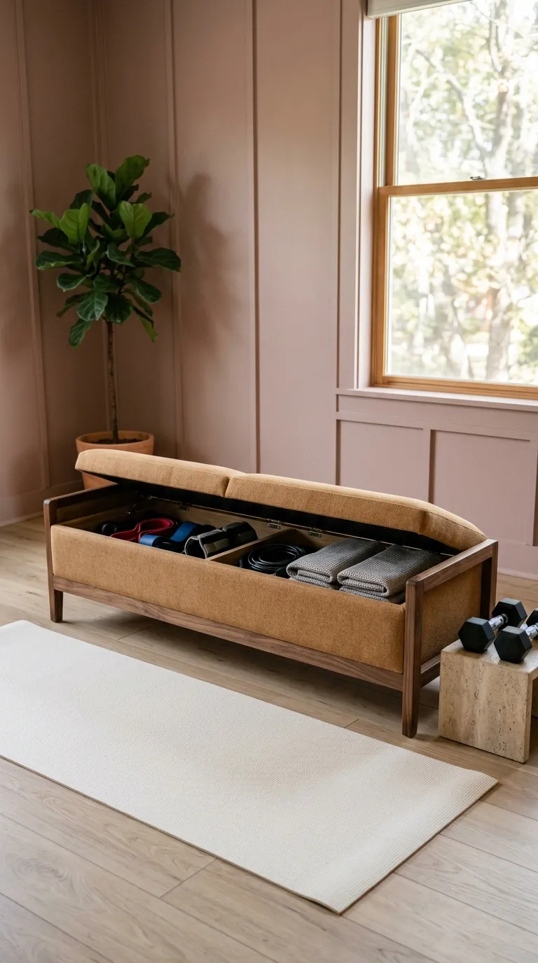 modern home gym ideas for spare rooms Floating Shelf Fitness Wall