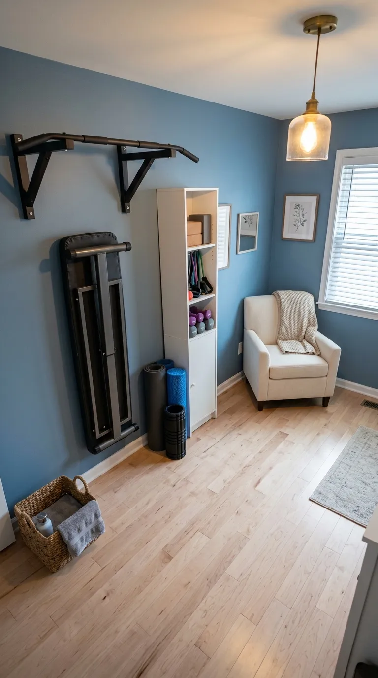 modern home gym ideas for spare rooms Foldaway Workout Station