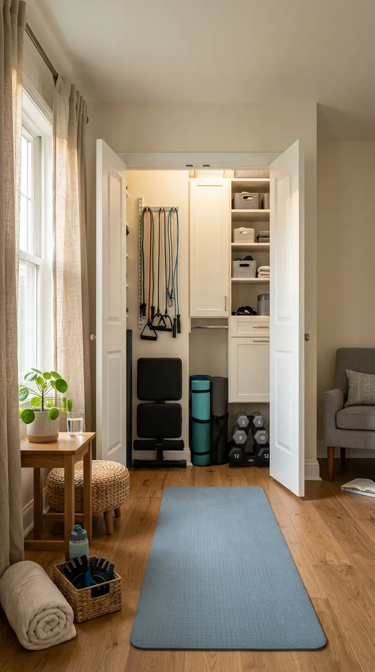 modern home gym ideas for spare rooms Hidden Closet Gym