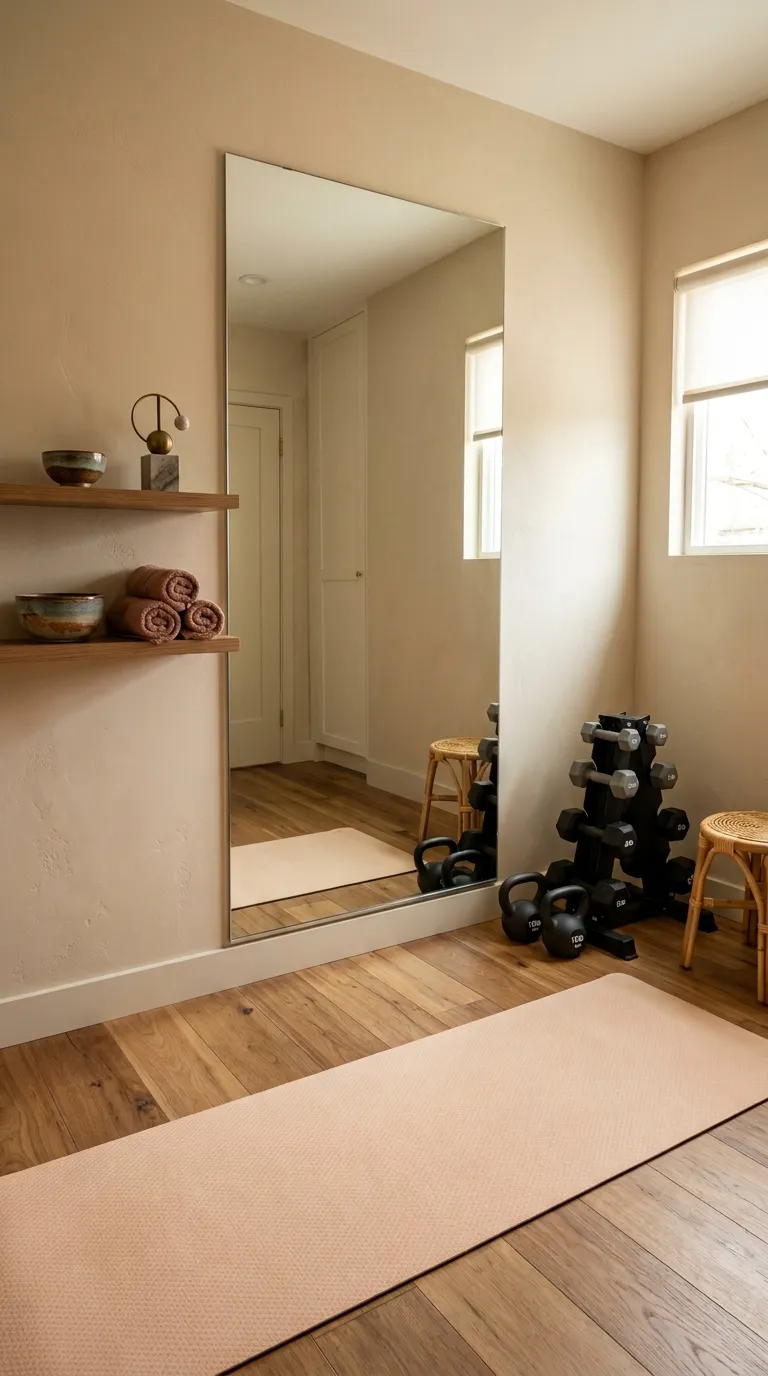 modern home gym ideas for spare rooms Mirror And Mat Corner