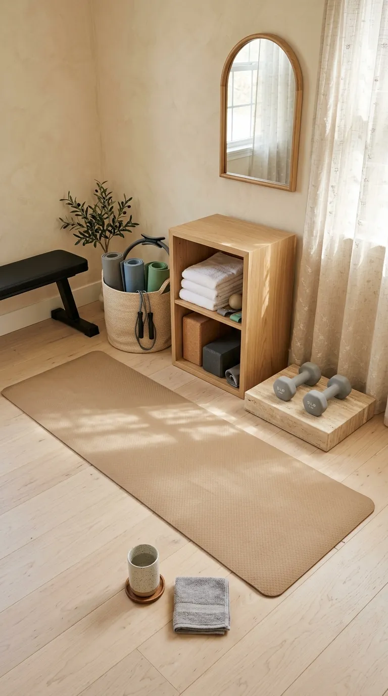 modern home gym ideas for spare rooms Neutral Equipment Nook
