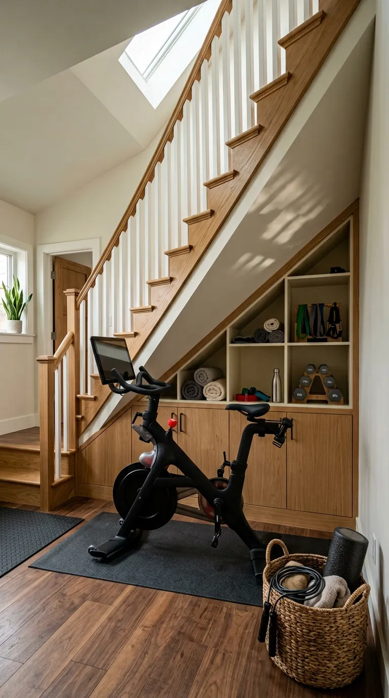 modern home gym ideas for spare rooms Under-Stair Spare Room Gym