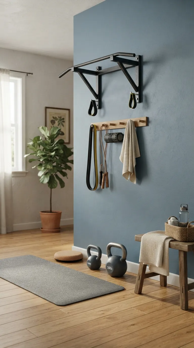 modern home gym ideas on a budget Add a Wall-Mounted Workout Station
