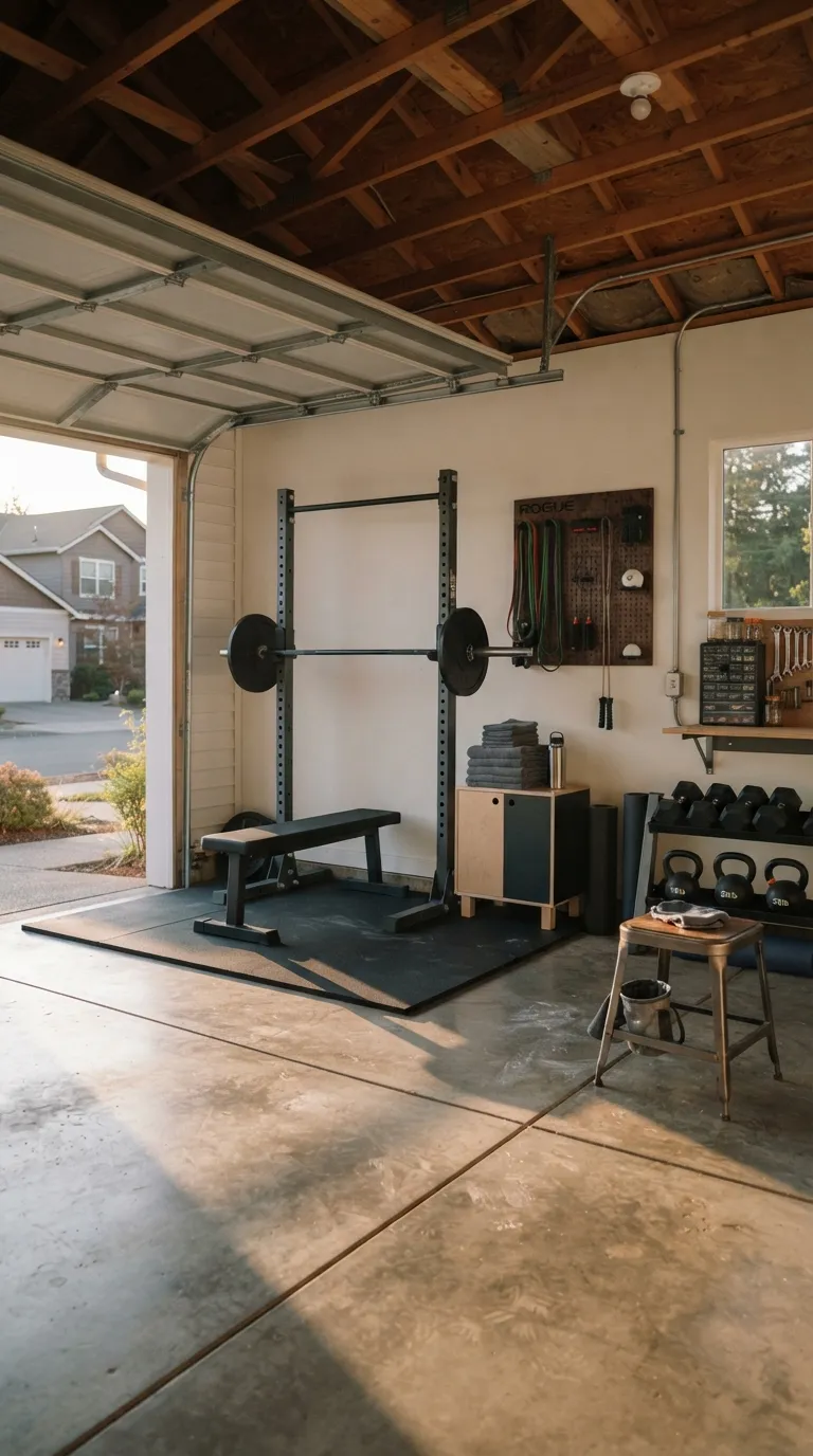 modern home gym ideas on a budget Give Your Garage a Clean Gym Look