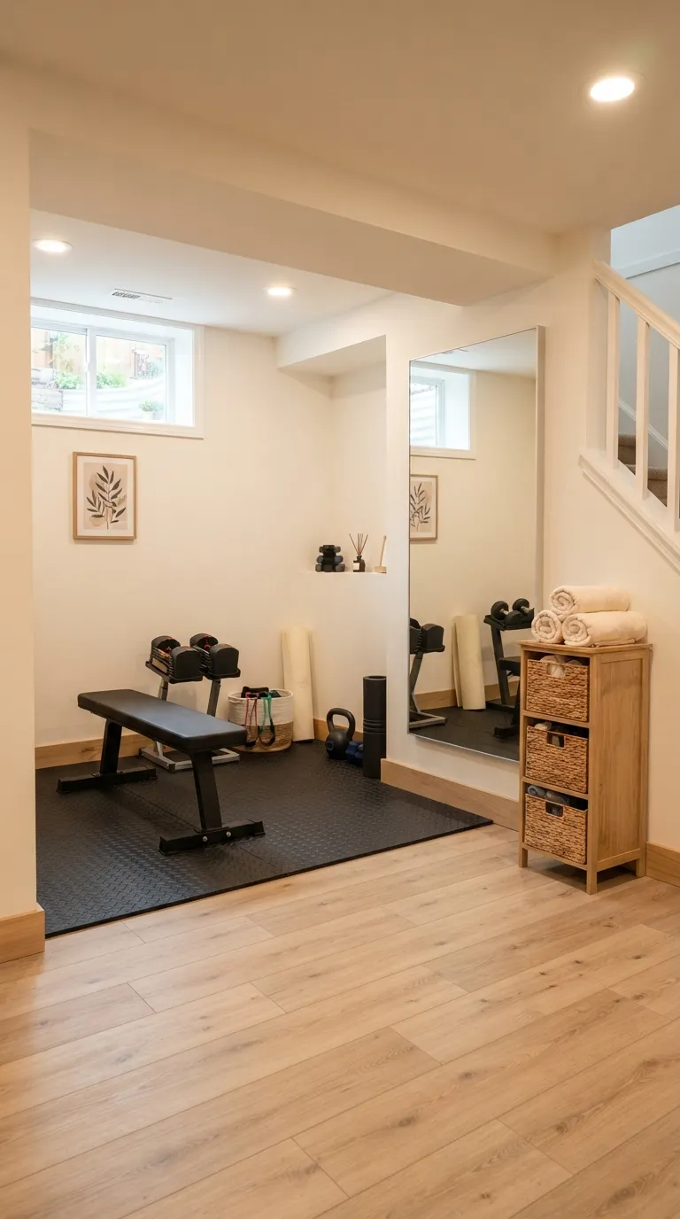 modern home gym ideas on a budget Make a Basement Gym Feel Bright