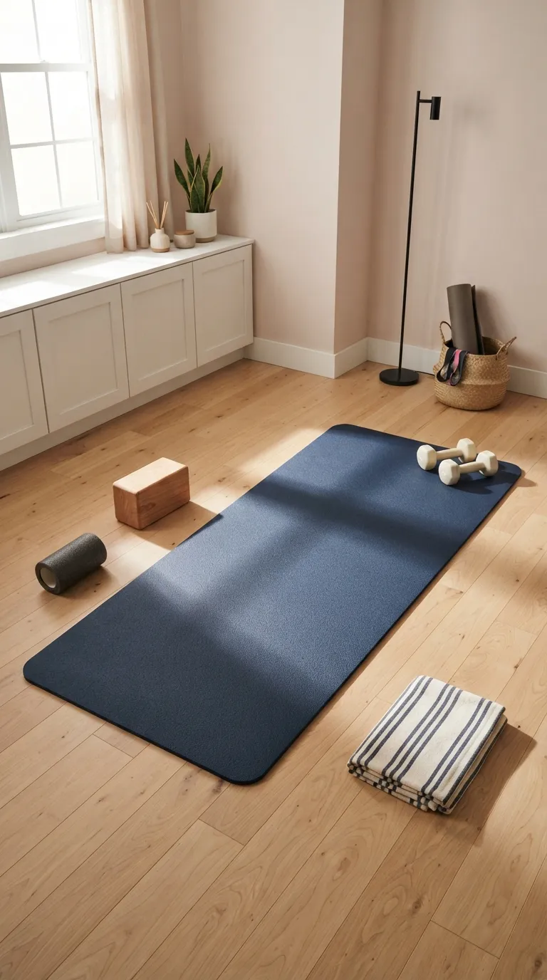 modern home gym ideas on a budget Use a Simple Workout Mat as the Base