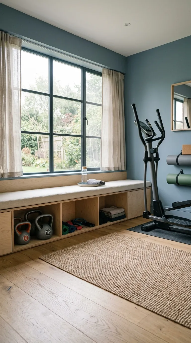 modern home gym ideas with a minimalist aesthetic Built-In Bench Zone