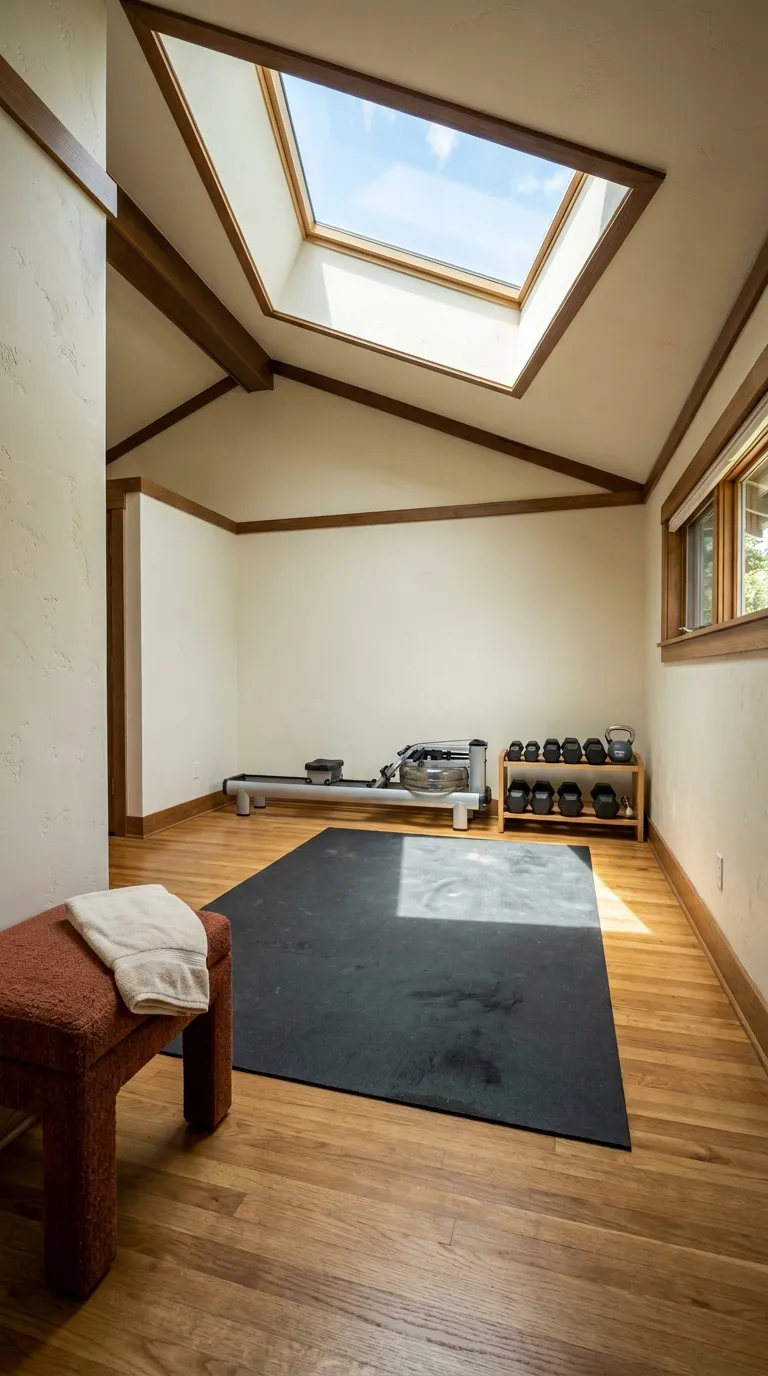 modern home gym ideas with a minimalist aesthetic Home Gym With Skylight