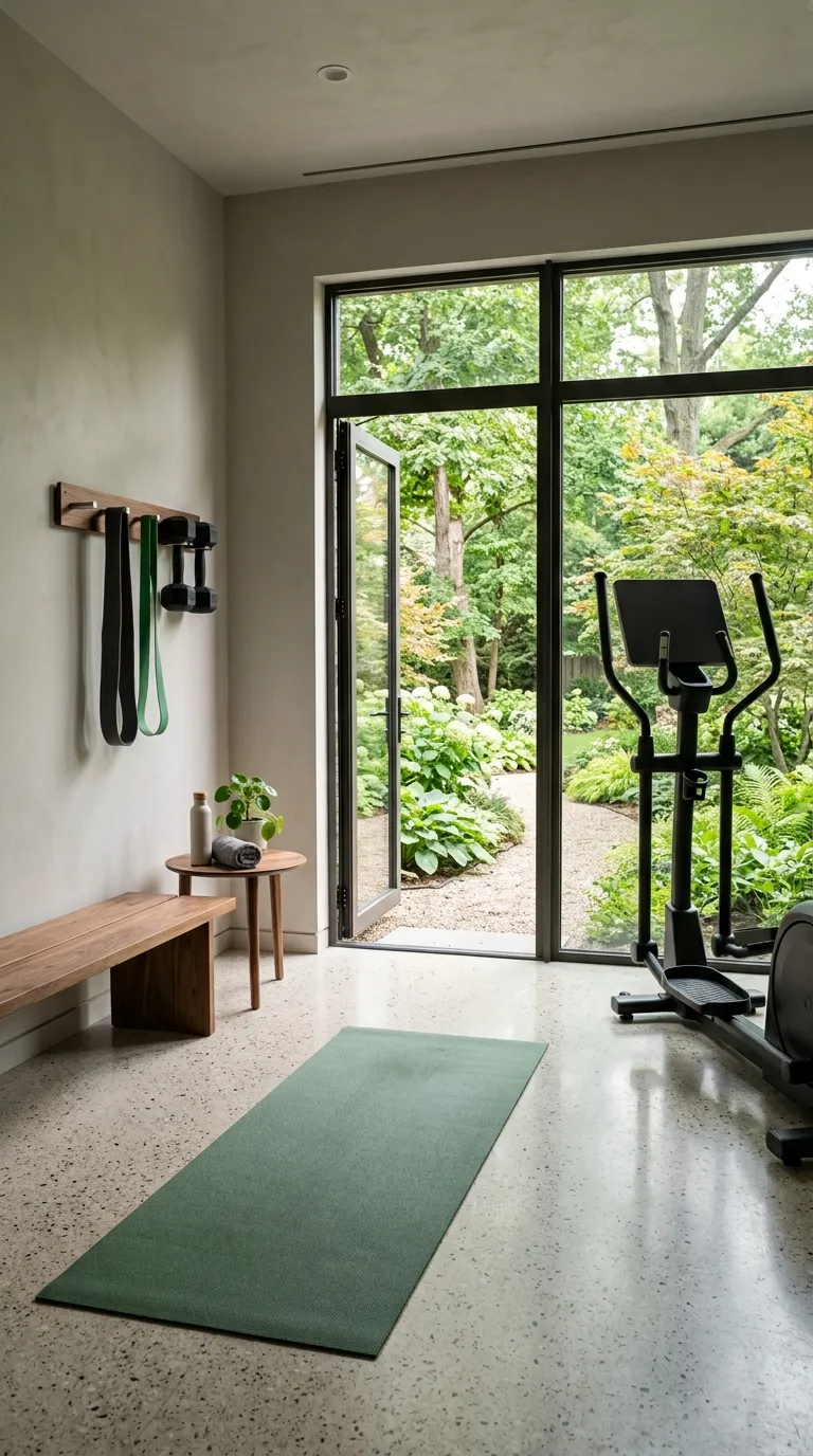 modern home gym ideas with a minimalist aesthetic Modern Gym With Window View