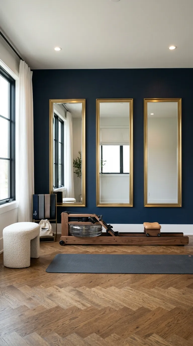 modern home gym ideas with mirrors Framed Mirror Panels