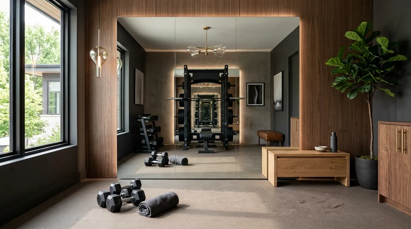 modern home gym ideas with mirrors