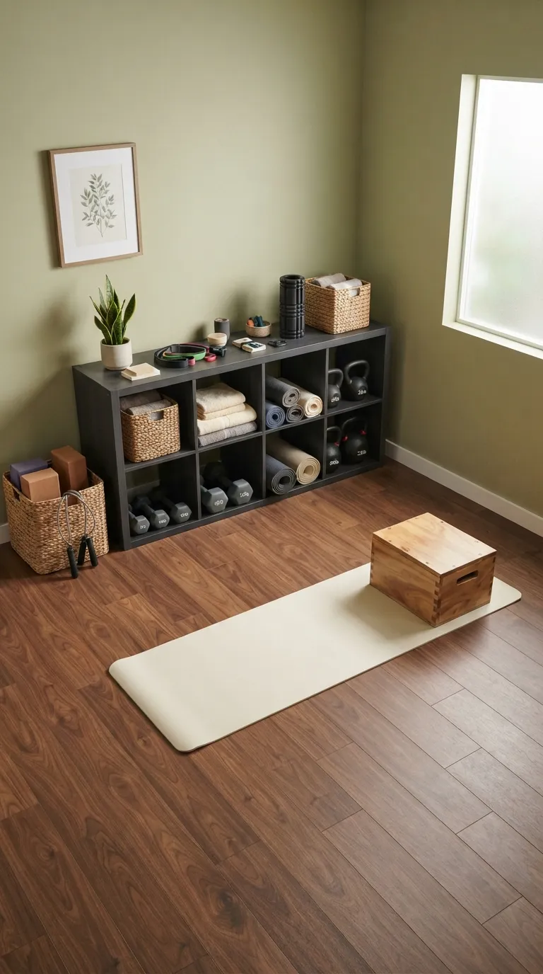 modern home gym ideas with storage Open Cube Storage