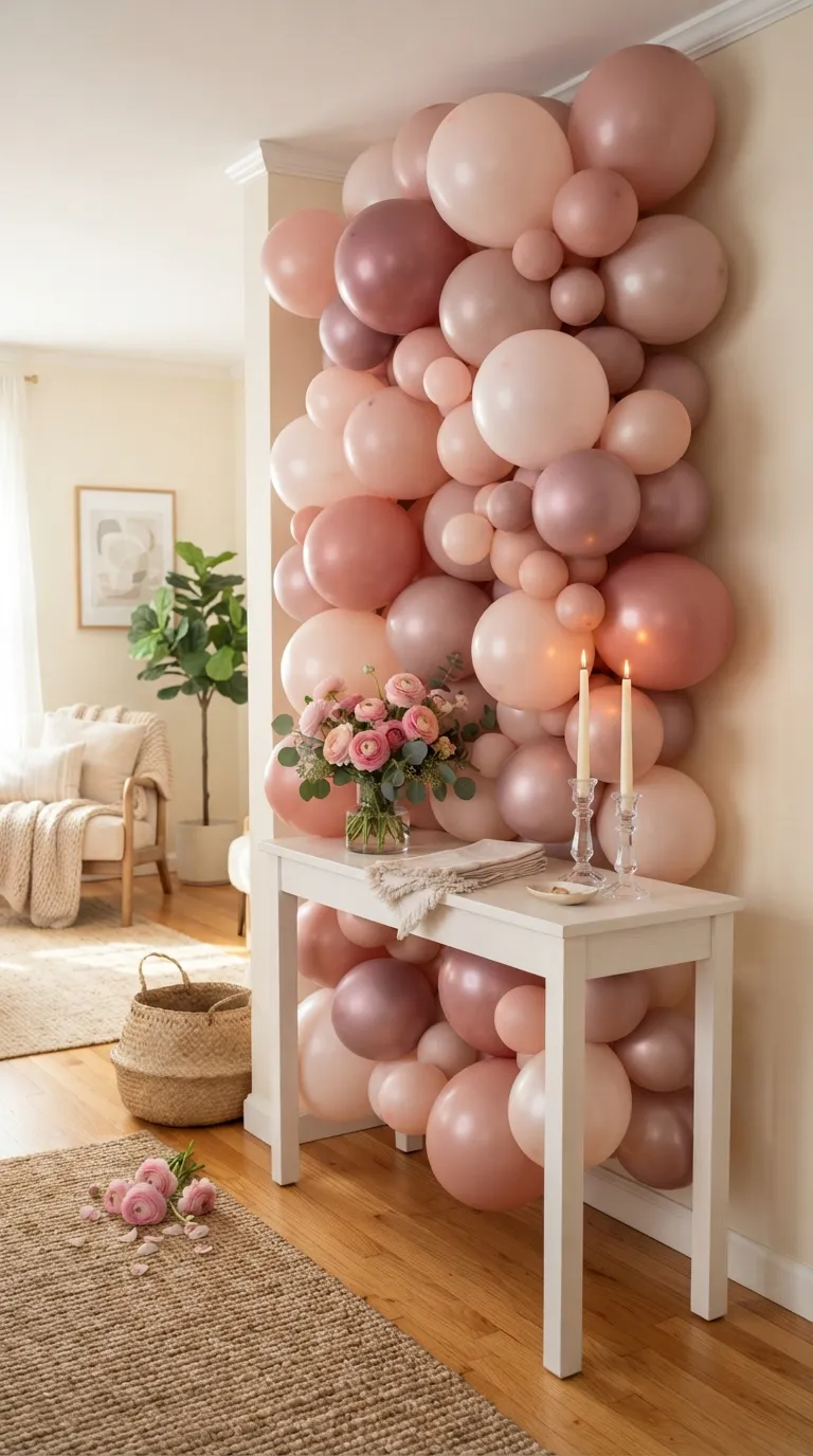 Pink Backdrop Decorations Blush Balloon Wall