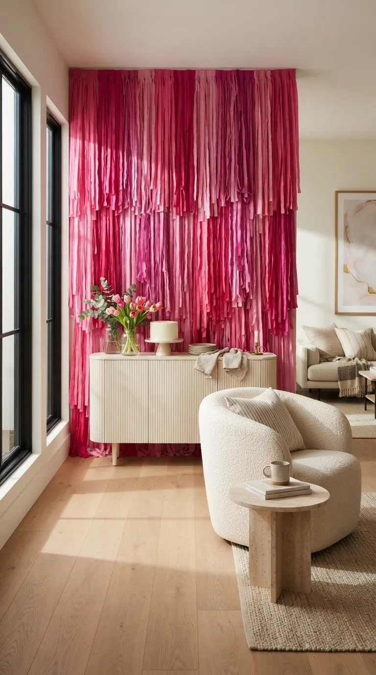 Pink Backdrop Decorations Hot Pink Fringe Curtain