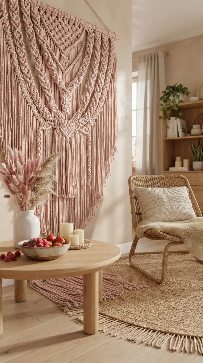 Pink Backdrop Decorations Pink Macrame Backdrop