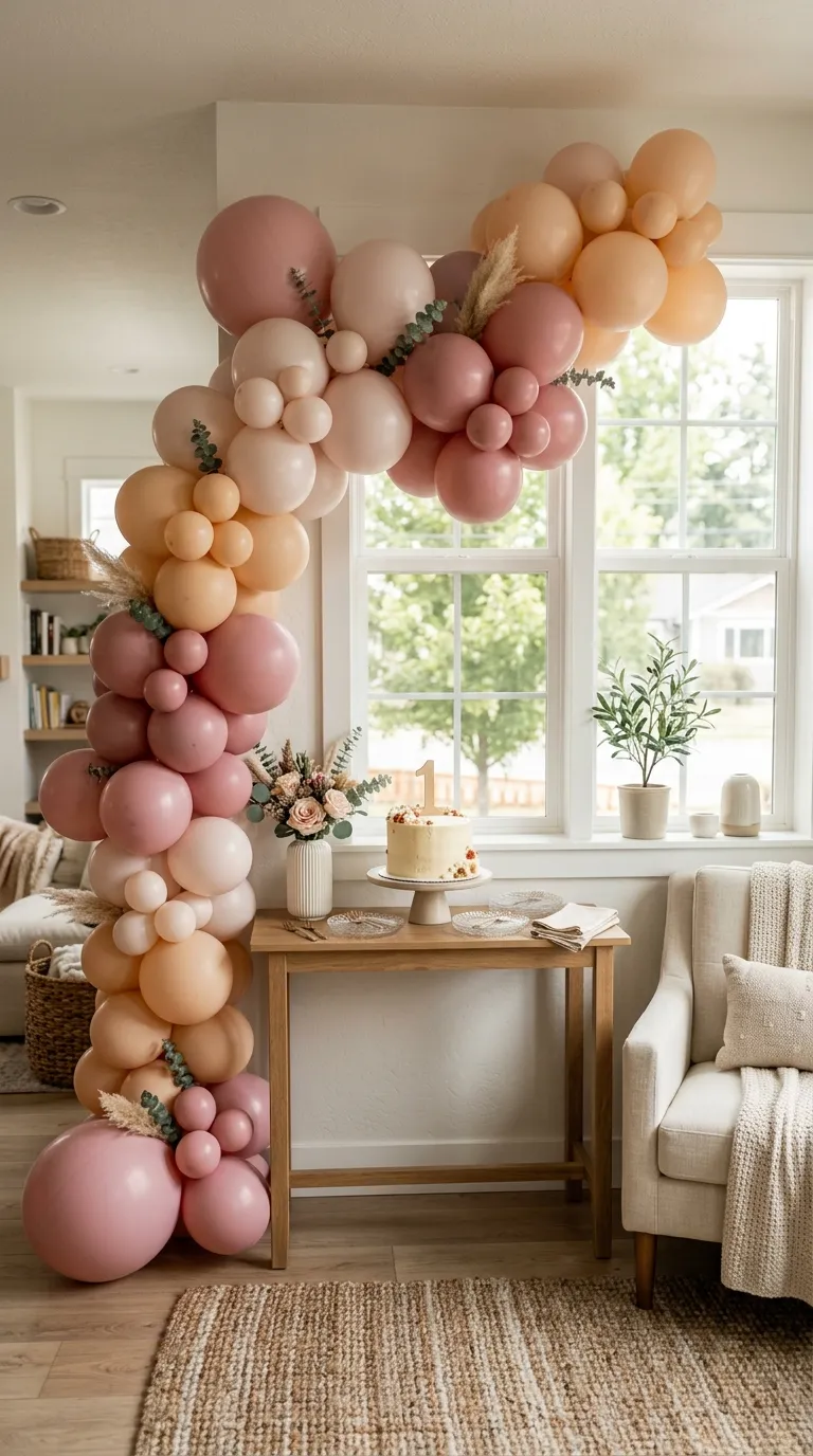 Pink Birthday Party Blush Balloon Arch