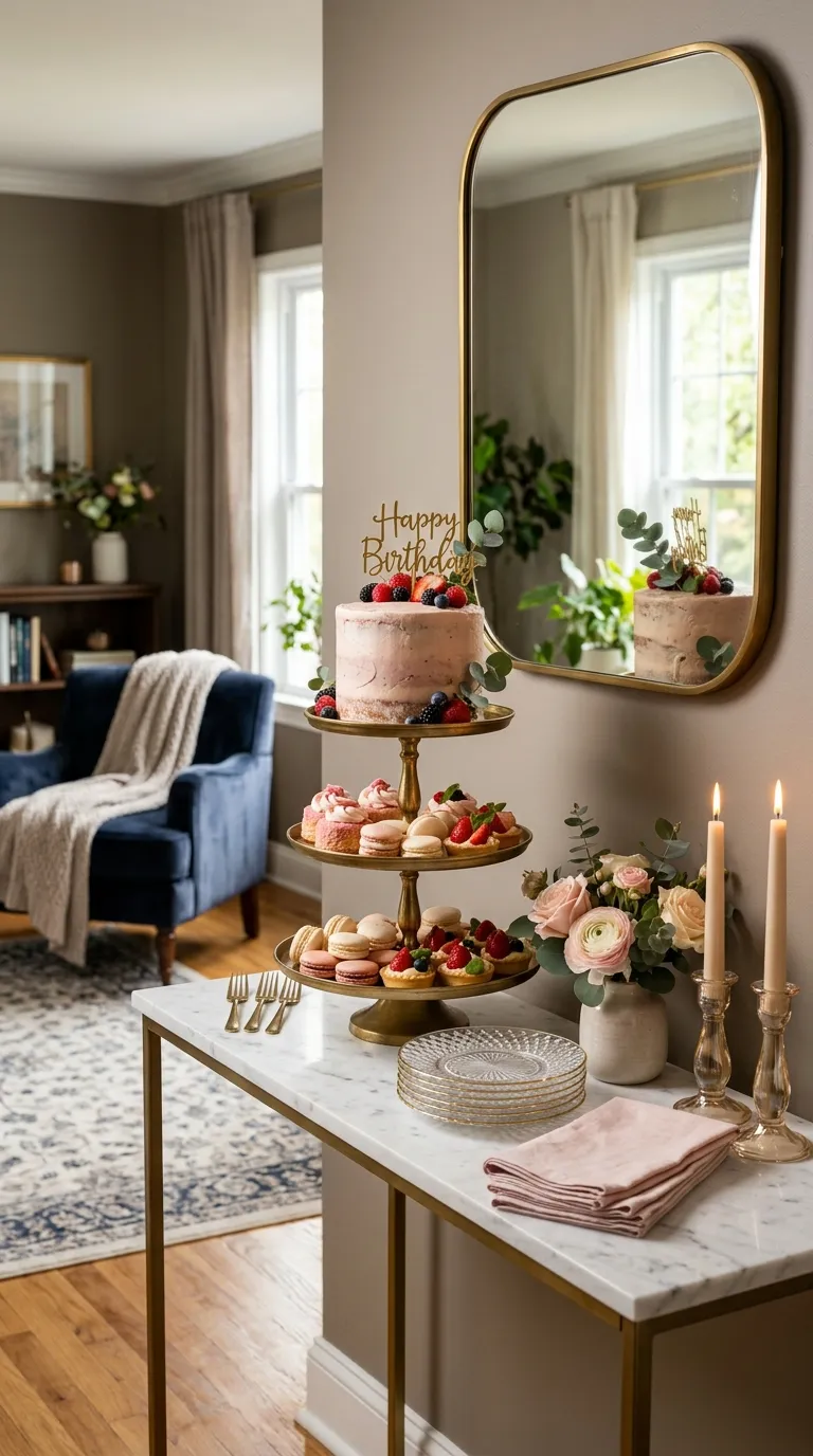 Pink Birthday Party Decorations Adult Champagne Pink Dessert Table