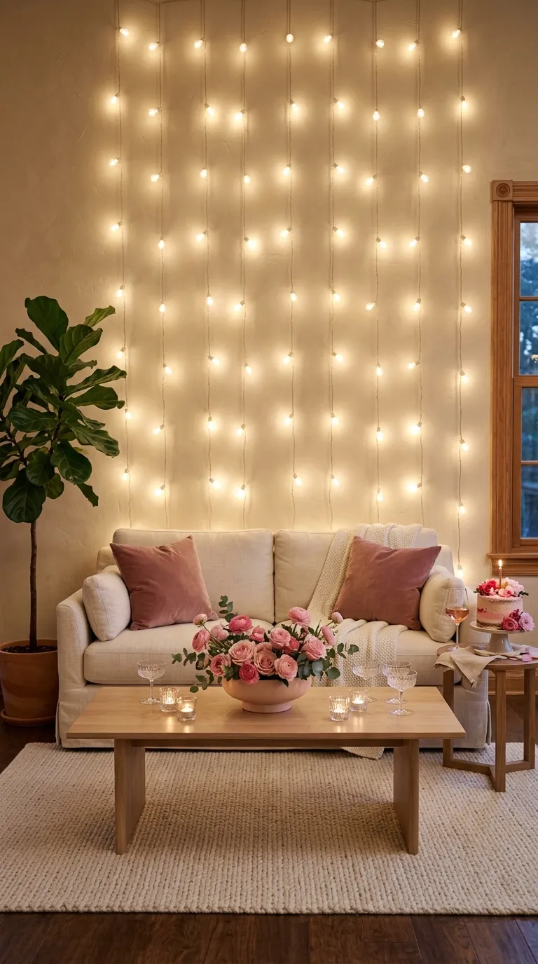 Pink Birthday Party Decorations Adult Pink Fairy Light Canopy