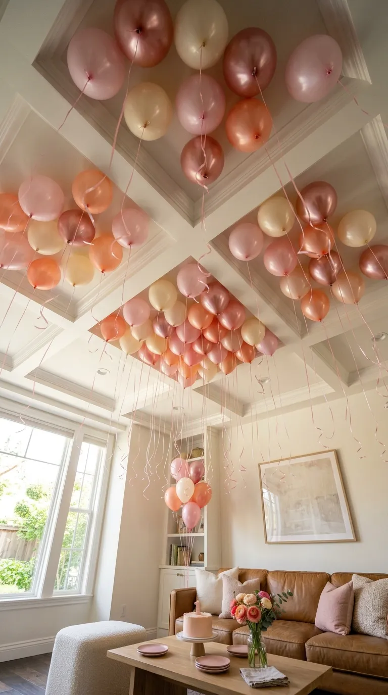 Pink Birthday Party Pink Balloon Ceiling