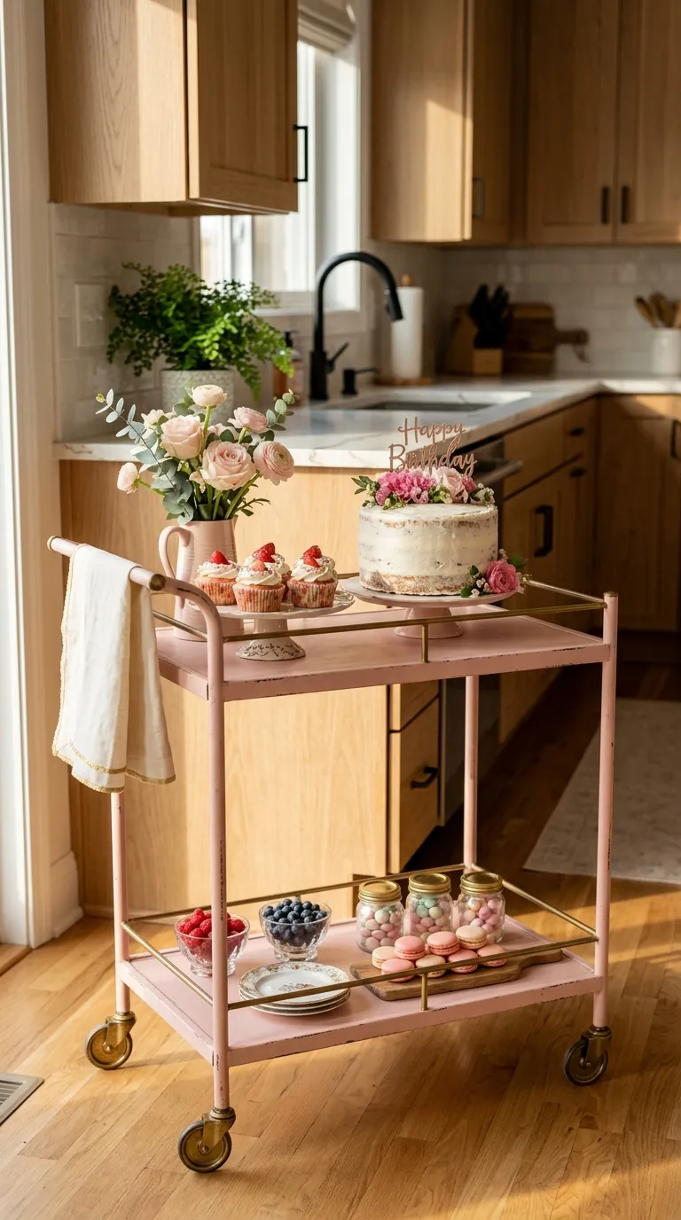 Pink Birthday Party Pink Dessert Cart