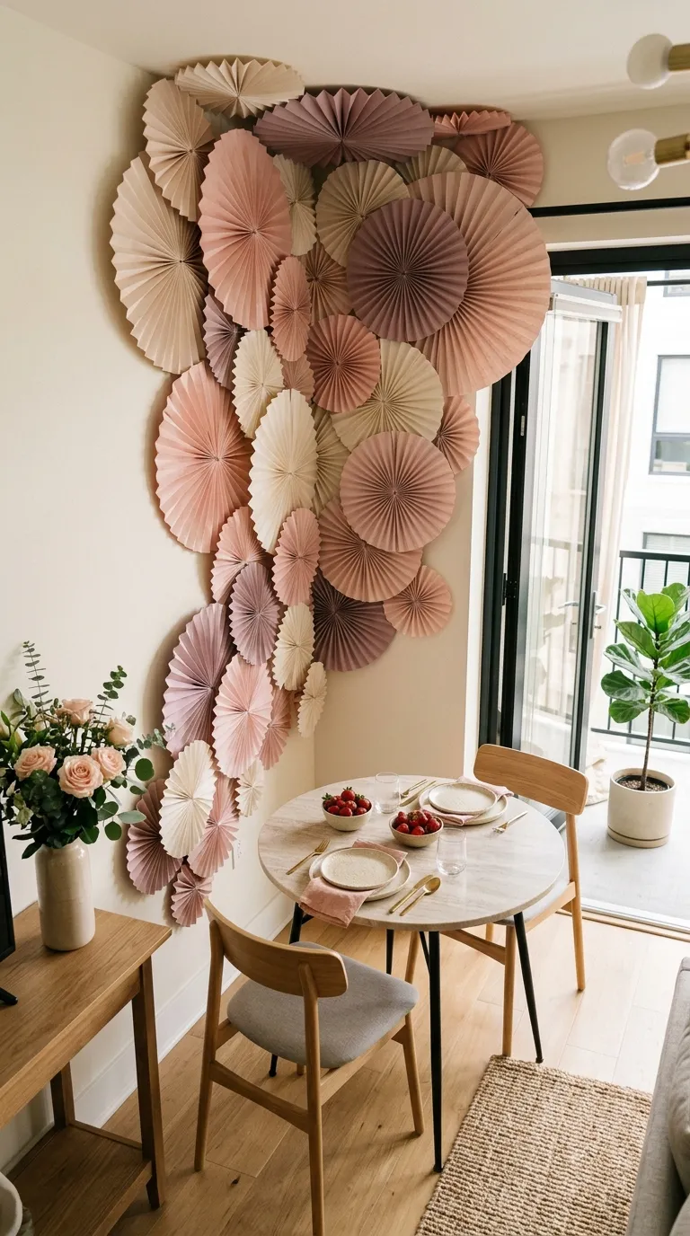 Pink Birthday Party Pink Paper Fan Backdrop