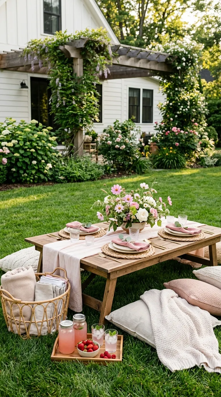 Pink Birthday Party Pink Picnic Setup