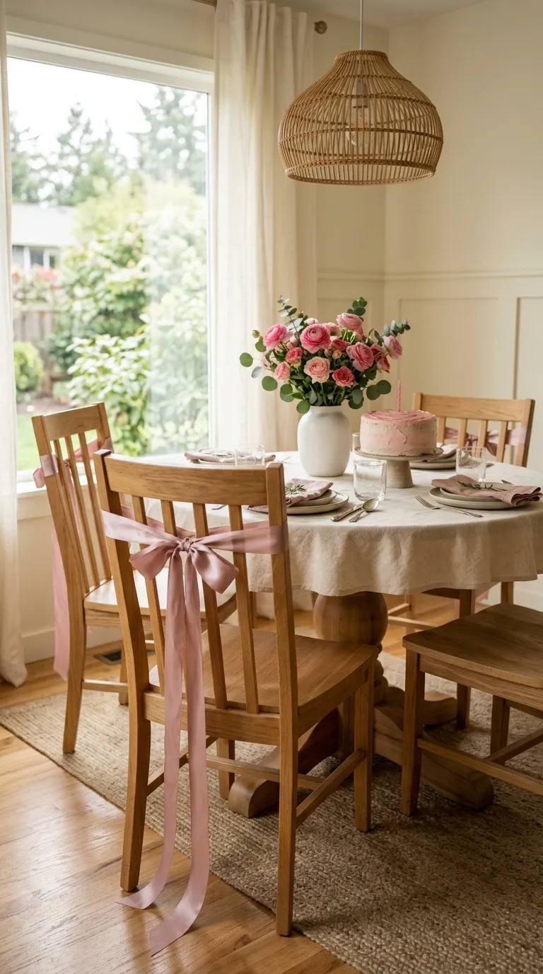 Pink Birthday Party Pink Ribbon Chair Decor