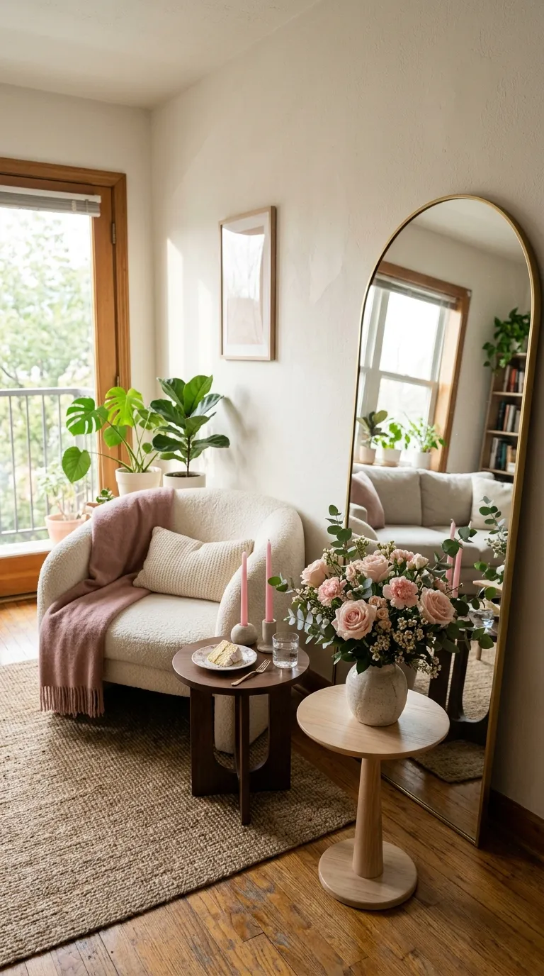 Pink Birthday Party Soft Pink Floral Corner