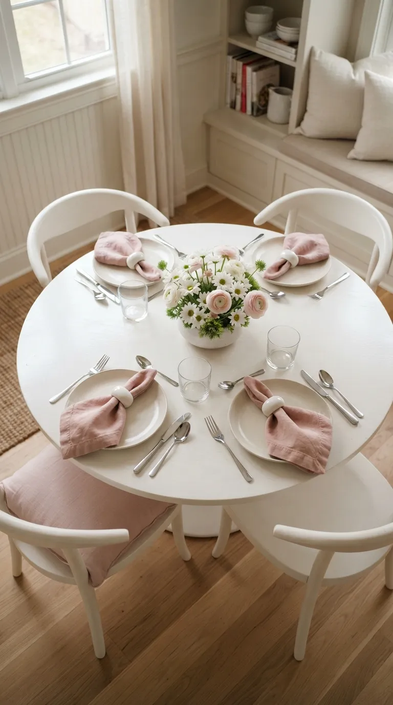 Pink White Birthday Decor Pink Napkin Accents
